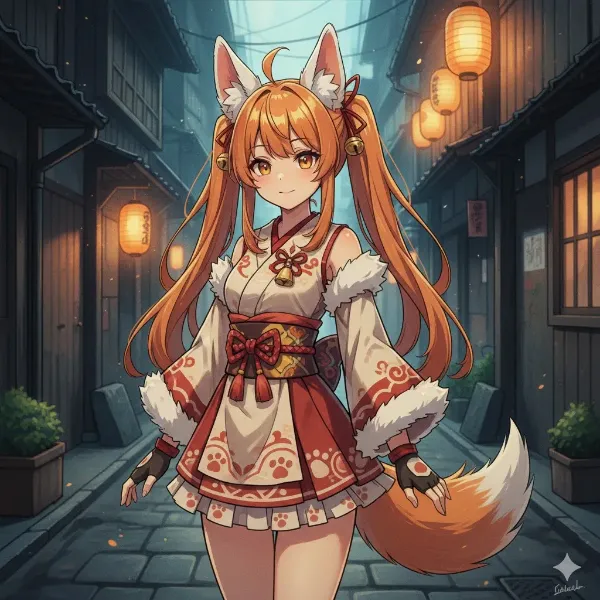 狐耳少女の路地散策