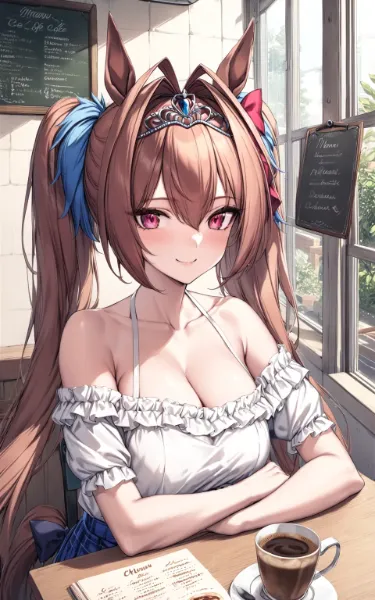 カフェでダスカと