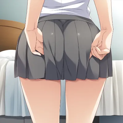 スカートの上からパンツの食い込みを直すコ