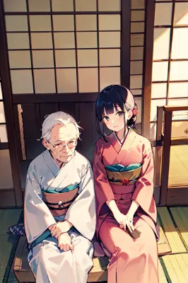 おばあさんと若い娘