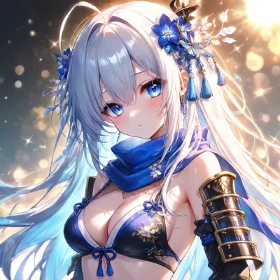 光輝く白銀の青花乙女