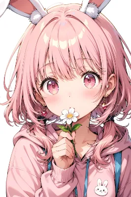 花を持つ少女