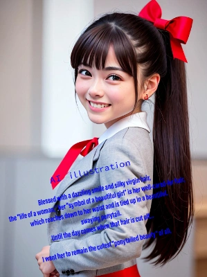 笑顔のポニーテール美少女