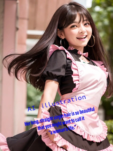 ストレートロングヘア美少女