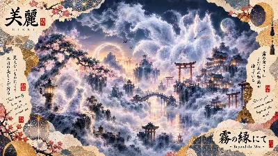 白狐が守る霧の浮遊聖域