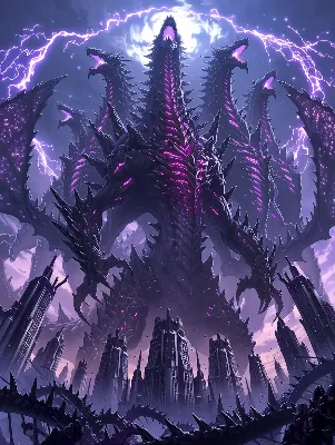 紫電を纏う終末の多頭竜