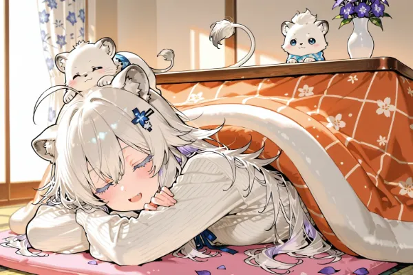 ライオンもこたつで丸くなる