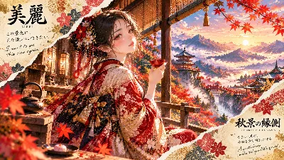 秋の縁側で、遥かな景色に想いを馳せて