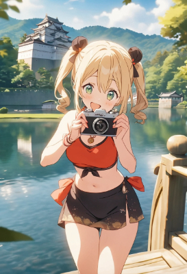 チャイナドレスの女の子のバカンス