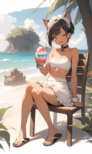 今日もバカンスにゃ