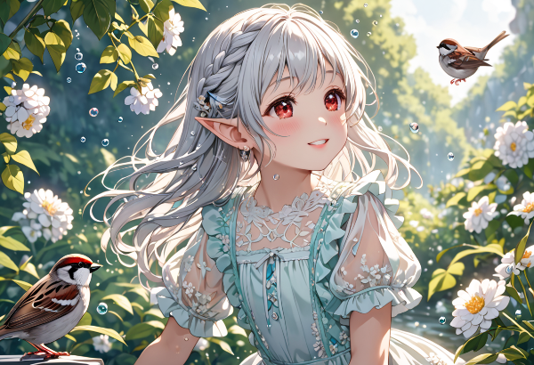 花咲く庭のエルフと鳥たちの秘密