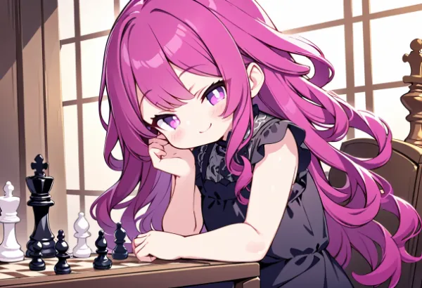 チェスを愉しむお姉さん