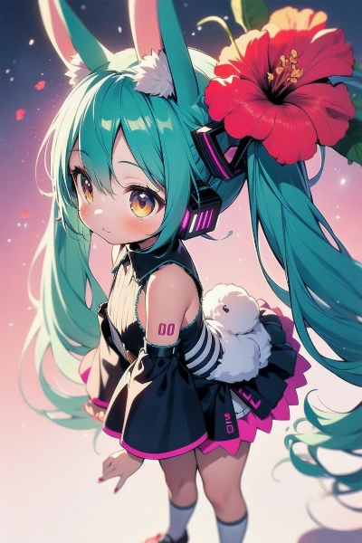 青髪ツインテールと言えば、初音ミクちゃん！