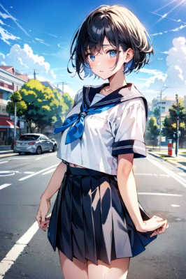 制服姿の男の子