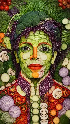 MJ(肖像画風の野菜フォト)