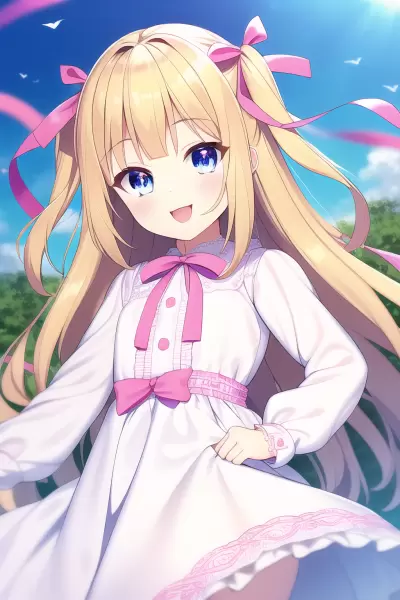 リボンが多い衣装の金髪少女