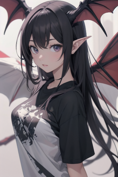 Tシャツを着たサキュバス