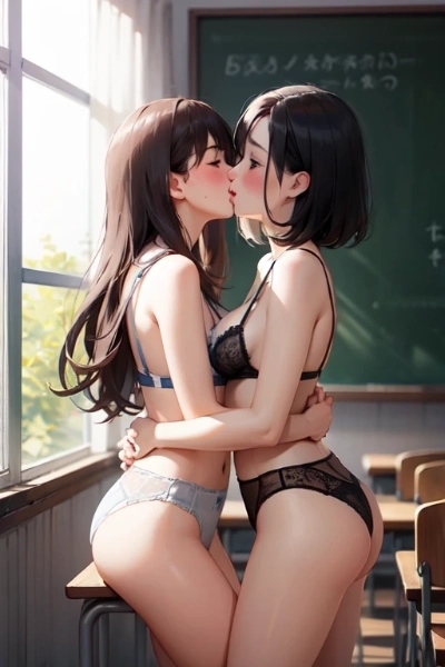 教室百合キス