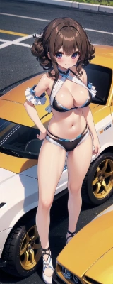 手を腰にあてたレースクイーン