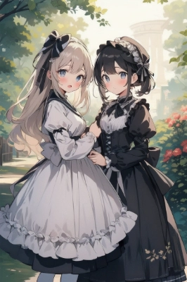 白黒ロリータファッション