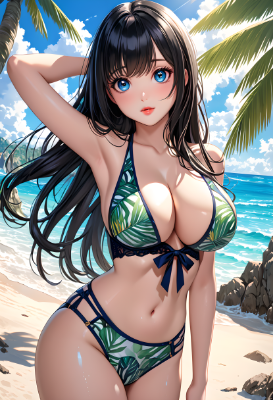 長髪の女の子水着(モデル変更）