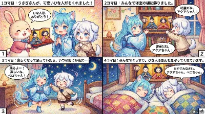 アクアちゃんとペロちゃんとひな人形！
