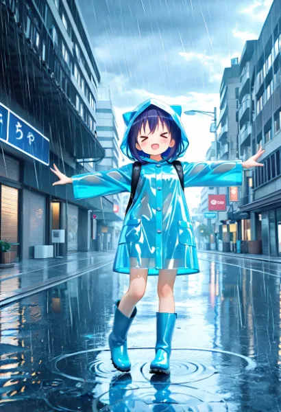 わ～い、雨だ