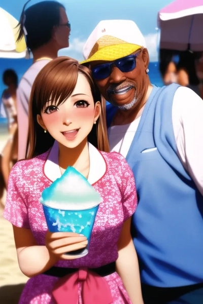 陽気な現地のおじさんとツーショット写真