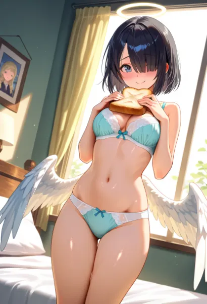 パンと寝室と下着と