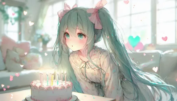 ミク様と誕生日のケーキ