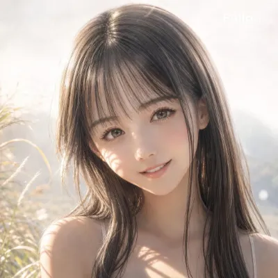朝陽に濡れた黒髪の優しい微笑み