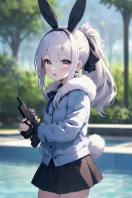 銃を持つうさ耳娘