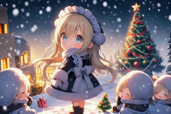 ツリーとメイドちゃん