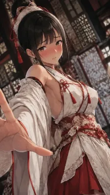巫女服×レース素材
