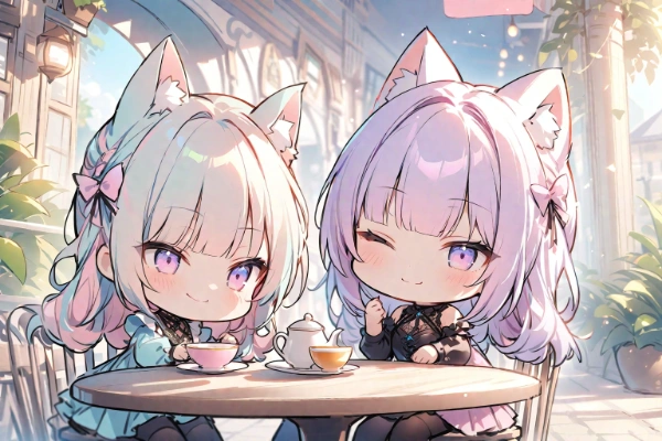 ねこさんの優雅なティータイム