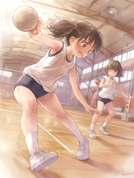 No.1614 ドッジボールの女の子