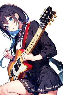 髪が素敵なギター少女