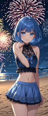 海辺の花火