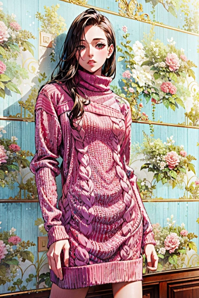 パステルカラーニット系女子