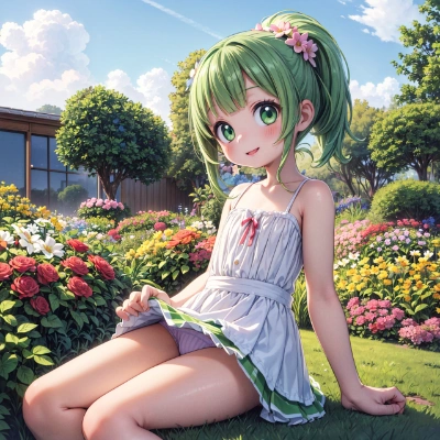緑髪な娘のパンツ