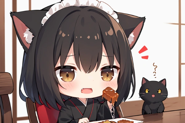 キャラメルはうまいニャ♪