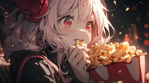 girl watch movie, eating chicken