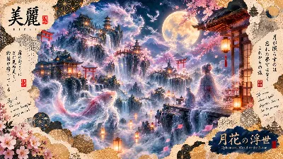 月華の浮世に現れた霊鯉と少女