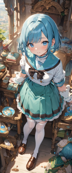 ミント色多めの部屋