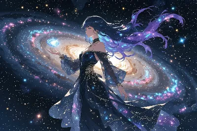 銀河の中心で光を紡ぐ星の少女