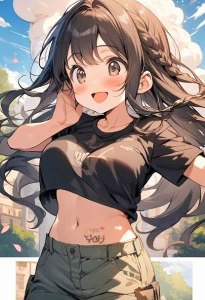 黒髪+ロング+編み込み+ウェーブ→この子ってわけ(´⌯  ̫⌯`)