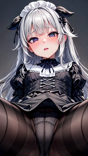 メイドさんの黒パンスト