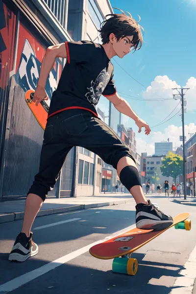 街を駆け抜けるスケーターの冒険