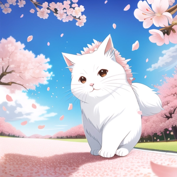 猫と桜