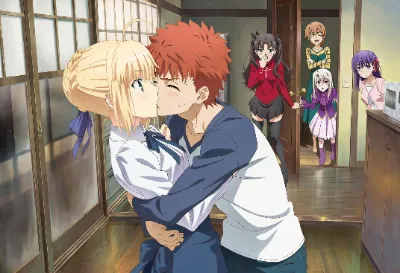 士郎とアルトリアの熱愛キスを後ろから見る皆さん